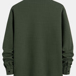 Waffle Button Up Shirt & Drawstring Corduroy Cargo Jogger Pants