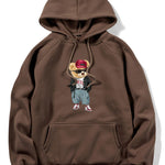 Hip Hop Style Bear Print Hoodie
