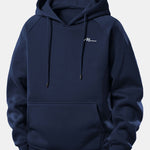 Men Print Drawstring Hoodie