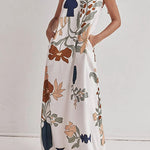 Margovil Tie Knot One Shoulder Floral Print Maxi Dress