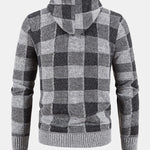 Plaid Zip Up Hooded Sweater