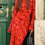 Margovil Bell Long Sleeves Floral Print Maxi Dress
