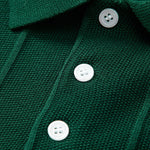 Stripe Jacquard Knit Polo Shirt
