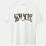 Camouflage New York Print Drop Shoulder Oversize T-Shirt