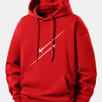 Jet Fighter Print Relax Fit Hoodie