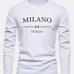 Long Sleeve Milano Print Cotton T-Shirt
