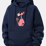 Pink Panther Print Drawstring Hoodie