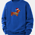Christmas Dachshund Print Relax Fit Sweatshirt