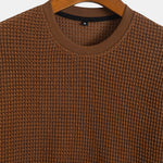 Short Sleeve Waffle Ribbed Hem T-Shirt