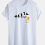 Regular Fit Beer Weekly Evolution Print Cotton T-Shirt