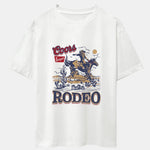 Western Cowboy Print Drop Shoulder Oversize T-Shirt
