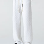 Checkerboard Textured Straight Leg Pants