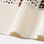 Striped Crochet V Neck Polo