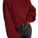 Margovil Turtleneck Drop Shoulder Comfy Pullover Sweater
