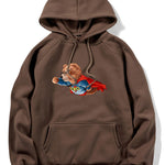 Superhero Bear Print Hoodie