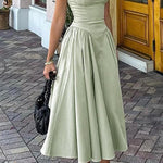Margovil Spaghetti Strap Pocketed Corset Swing Midi Dress