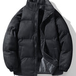Funnel Neck Faux Suede Puffer Coat