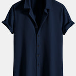 Muscle Fit Ribbed Button Up Shirt & Shorts