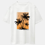Palm Tree Sky Background Print Oversize T-Shirt & Swim Shorts