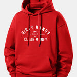 Dirty Hands Clean Money Print Relax Fit Hoodie