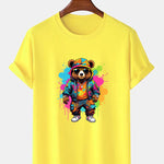 Splash Colorful Bear Print T-Shirt