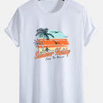 Regular Fit Summer Holiday Print Cotton T-Shirt