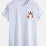 Regular Fit Halloween Ghost Pumpkin Print Cotton T-Shirt