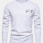 Long Sleeve King Print Cotton T-Shirt