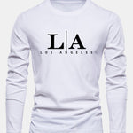 Long Sleeve Los Angeles Print Cotton T-Shirt
