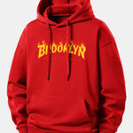 Flame Brooklyn Print Relax Fit Hoodie