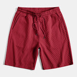 3 Pieces Diamond Geometric Jacquard Drawstring Shorts