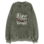 Wine Is Cheaper Than Therapy Vintage Sweatshirt