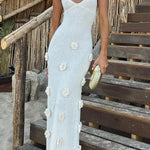 Flowers for Every Occasion Crochet Back Lace-up Maxi Dress