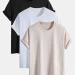 3 Pieces Basic Regular Fit Cotton T-Shirts