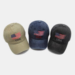 USA Flag Embroidery Washed Distressed Cotton Baseball Cap