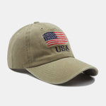 USA Flag Embroidery Washed Distressed Cotton Baseball Cap