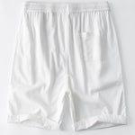 Linen Look Short Sleeve Stand Collar Shirts & Linen Cotton Blend 11" Shorts