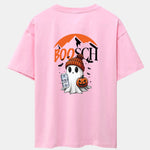 BOOSCH Beer Ghost Print Drop Shoulder Oversize T-Shirt