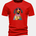 Regular Fit Sweater Dog Print Cotton T-Shirt