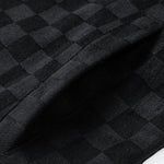 Checkerboard Print Faux Suede Pocket Jacket