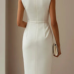 Margovil Sleeveless Bow Knot Waist Pencil Dress
