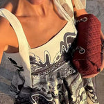 Margovil Bow Shoulder Sleeveless High Waist Floral Print Mini Dress