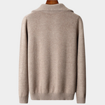 PURE EXTRA-FINE MERINO WOOL HALF ZIP SWEATER