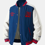 Relax Fit Contrast Embroidery Baseball Jacket