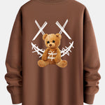Graffiti Smiley Bear Print Relax Fit Sweatshirt
