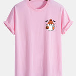 Regular Fit Halloween Ghost Pumpkin Print Cotton T-Shirt