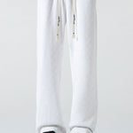 Checkerboard Textured Straight Leg Pants