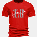 Regular Fit Never Give Up Print Cotton T-Shirt