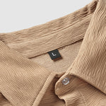 Men's Textured Resort Style Casual Button-Down Shirt  Shorts Set