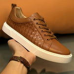 Enrique Woven Leather Sneakers